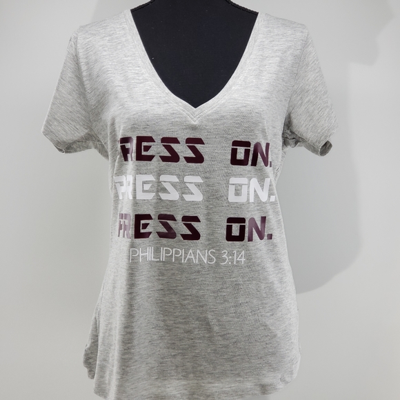 LOV Boutique. PRESS ON Deep V Neck Tshirt - Picture 3 of 8